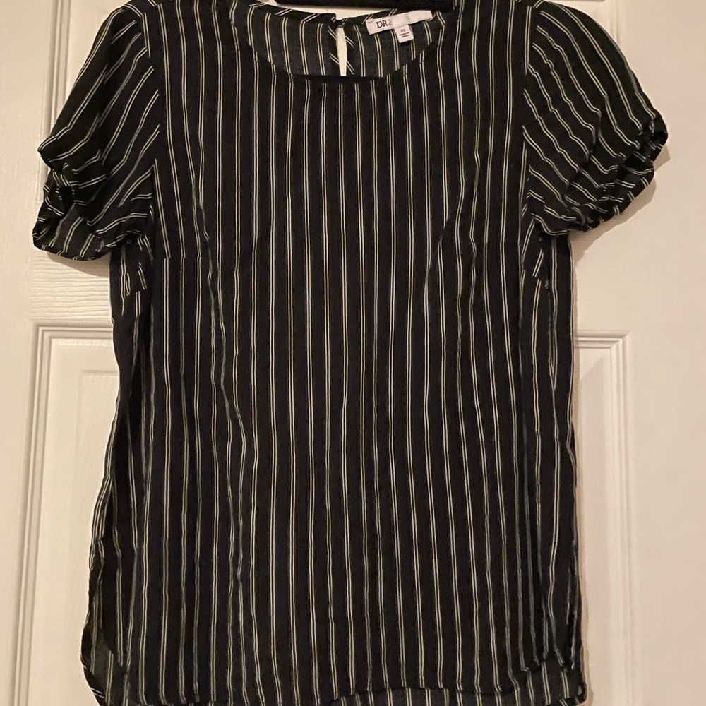 Nordstrom DR2 Black Striped Women's Top size XS